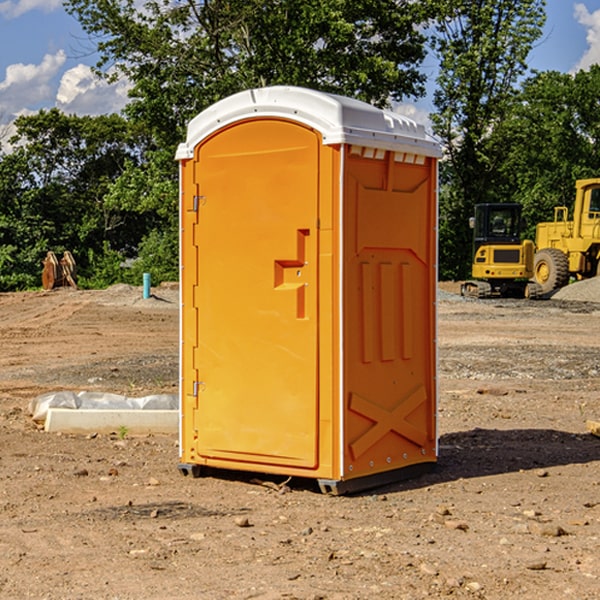 can i customize the exterior of the porta potties with my event logo or branding in Blue Hill